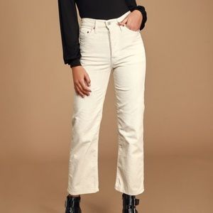 Ecru Levi's Ribcage Straight Leg Corduroy Jeans